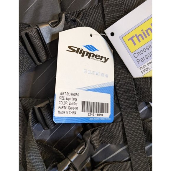 SLIPPERY Super X Large LIFE JACKET Personal Flotation Device BLACK Chest 50-60" - Picture 6 of 8